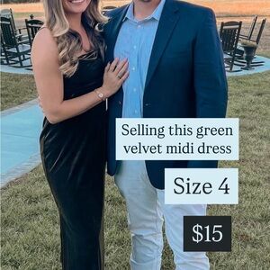 Green Velvet Midi Dress